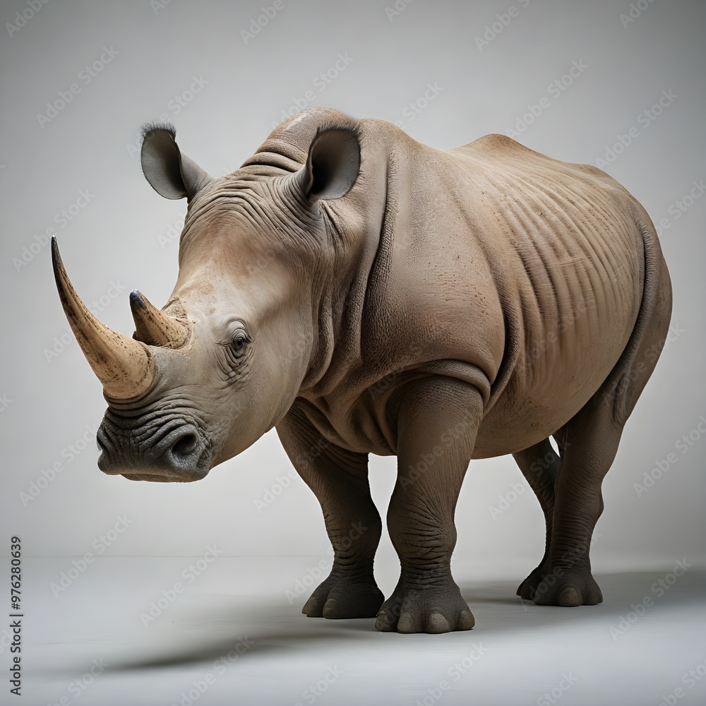 Obraz premium rhino on white