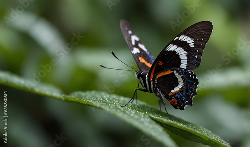 beautiful butterfly with new look on leaf