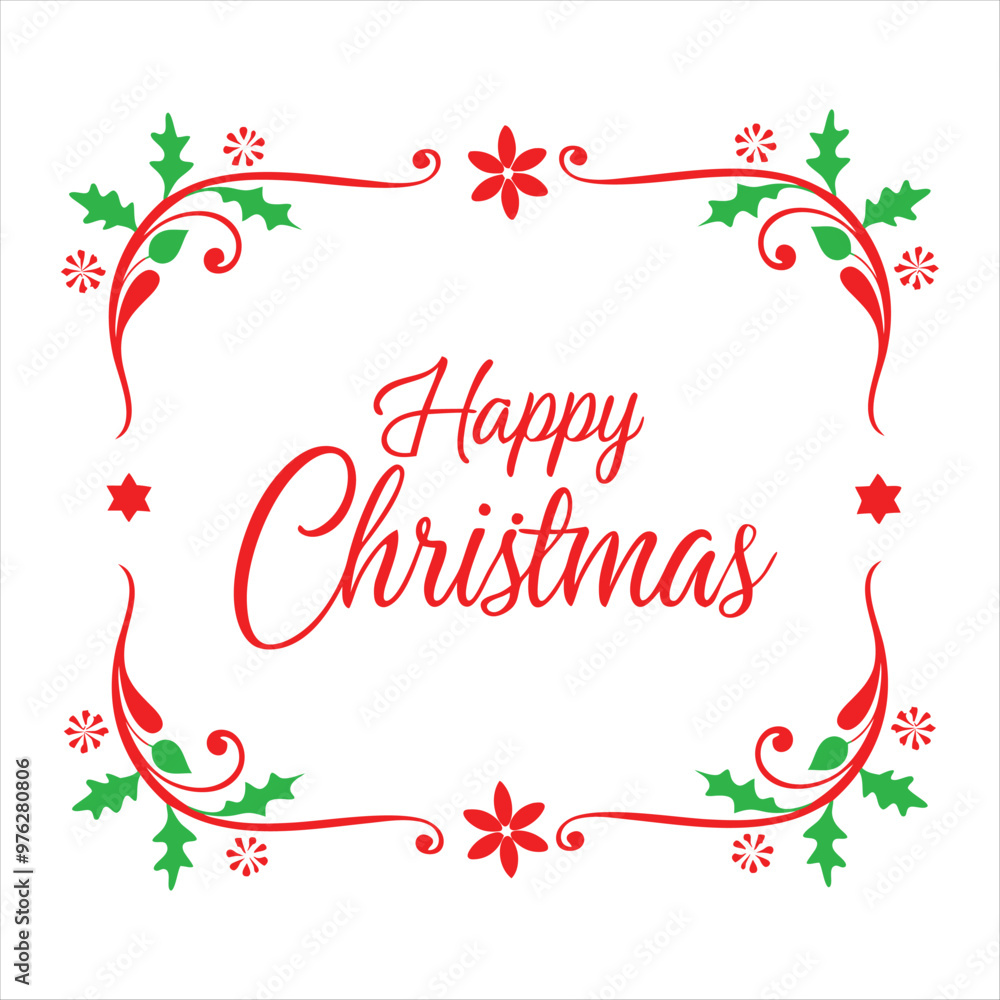 Obraz premium Happy Christmas Border Design Vector Art.