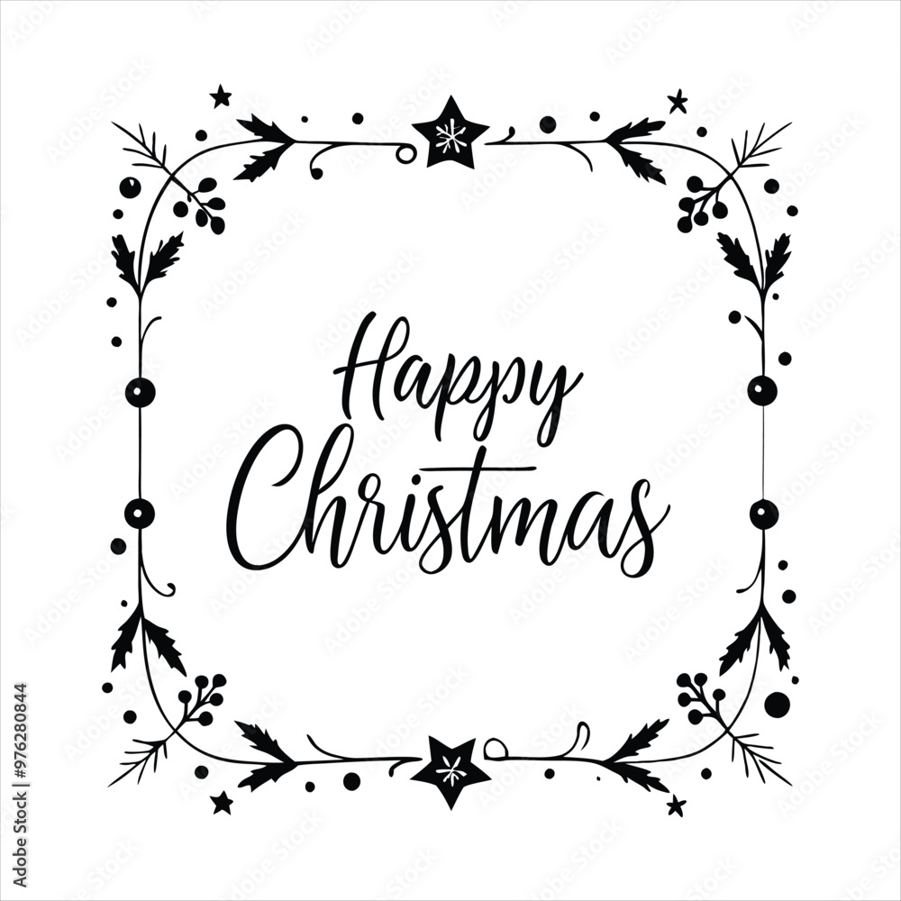Obraz premium Happy Christmas Border Design Vector Art.