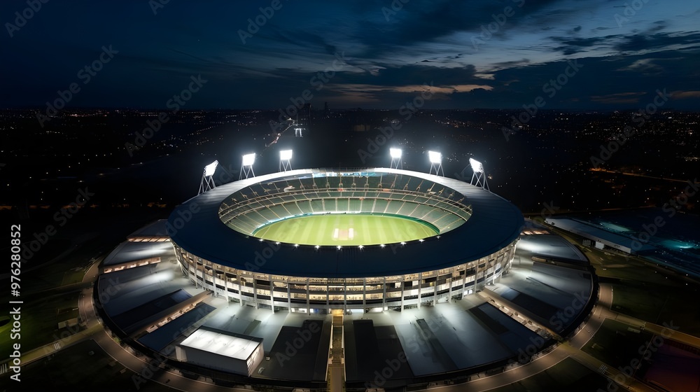 custom made wallpaper toronto digitalNight Aerial View of Illuminated Stadium with Green Field