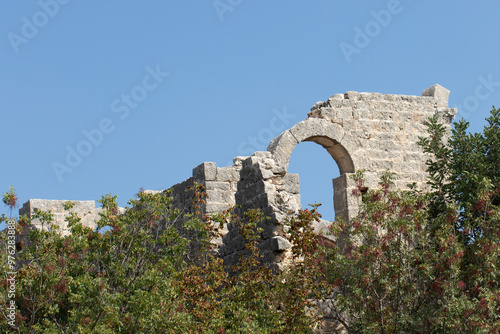 An ancient building ruin in Isikkale ancient settlement site in Silifke, Mersin photo