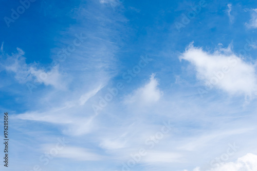 white clouds in the blue sky