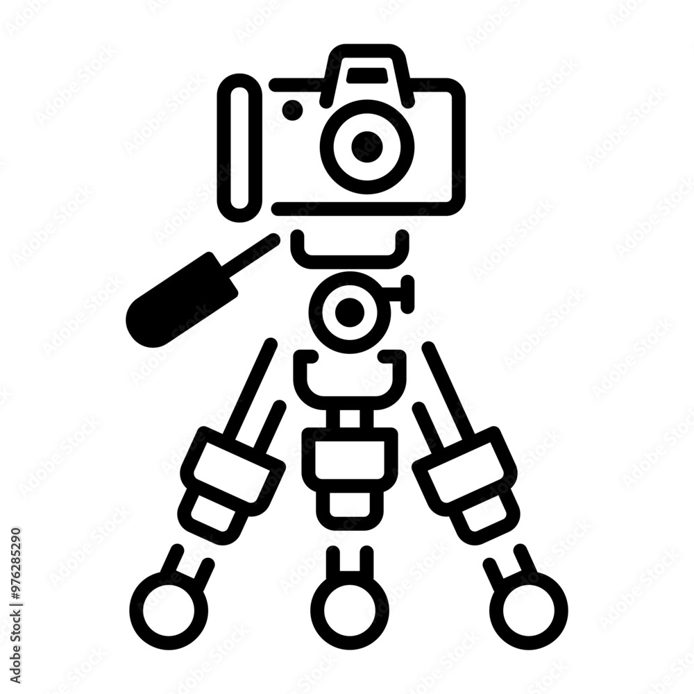 Line style icon of camera tripod Line style icon of camera tripod