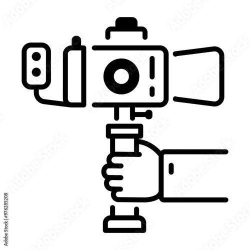 Linear style icon of camera gimbal 