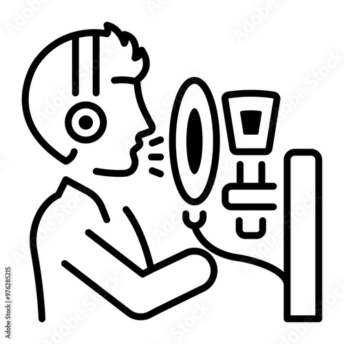 A line style icon of voiceover