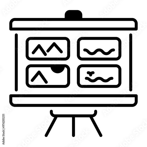 Linear style icon of storyboard
