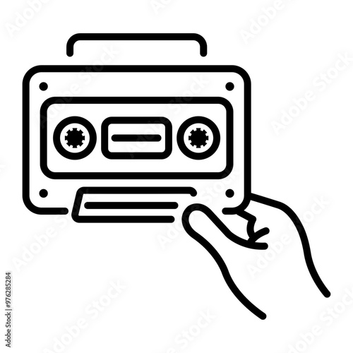 Video cassette icon in outline style  