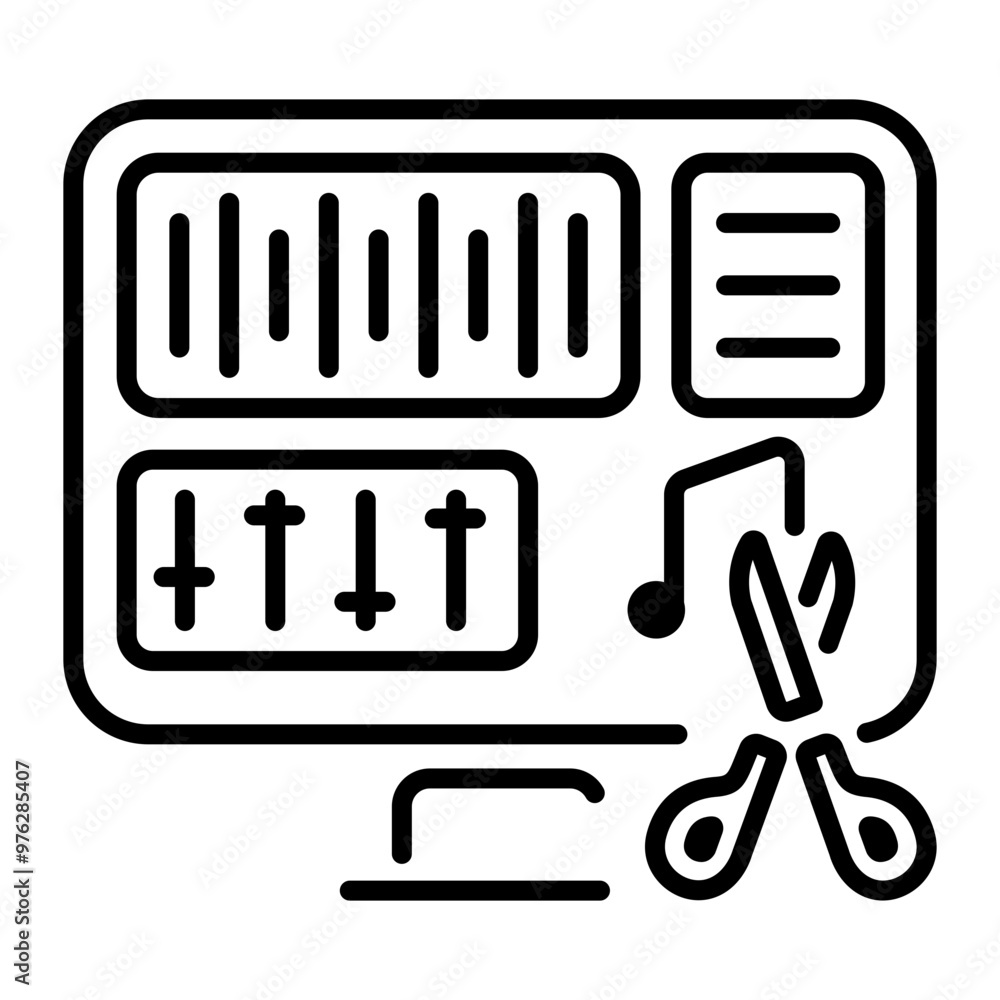 Line style icon of music editing software Line style icon of music editing software