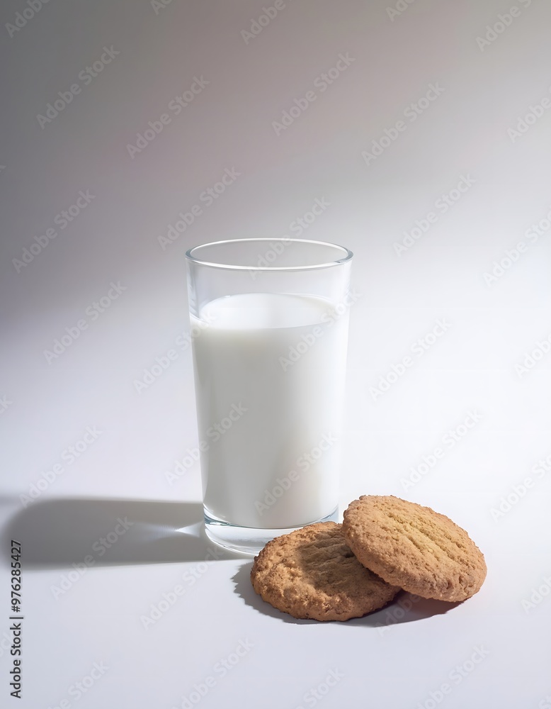 Glass of milk with cookies Glass of milk with cookies