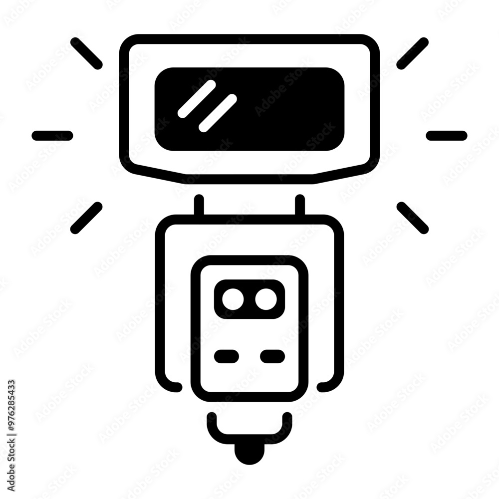 A linear icon of external flash 