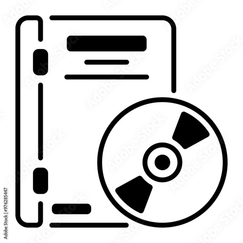 An outline icon of movie disk 