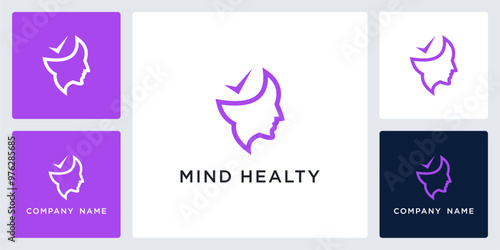 Vector of mind healty icon and logo design template