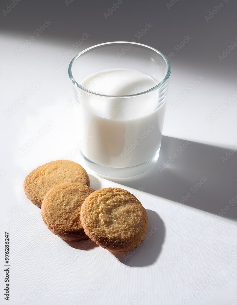 Glass of milk with cookies Glass of milk with cookies