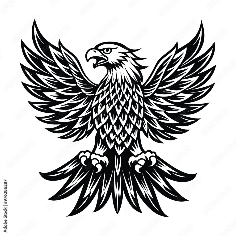 Fototapeta premium Eagle silhouette vector