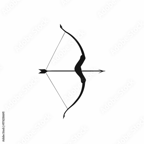 a Archery Vector, silhouette vector art illustration clipart, isolated white background 