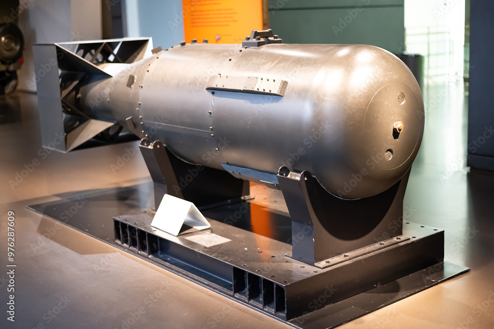 'Little Boy' atomic bomb as exhibition in the museum. 'Little Boy' atomic bomb as exhibition in the museum.