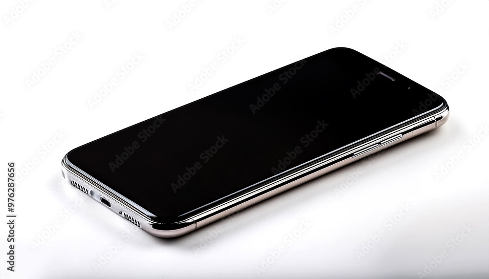 smartphone with black screen isolated on white background smartphone with black screen isolated on white background