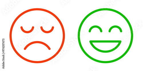 satisfaction rating expression vector. face, emote, symbol, illustration.