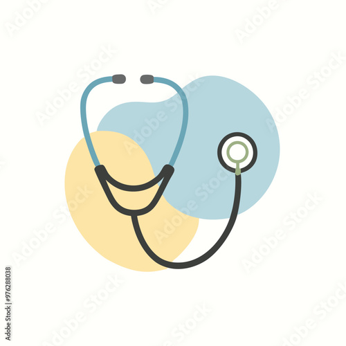 a Stethoscope Vector, silhouette vector art illustration clipart, isolated white background 
