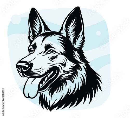Dog silhouette eps format vector illustration on a white background eps format Dog Head for tshirt