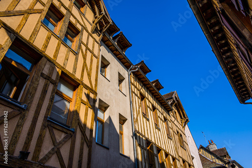 Maisons à colombages dans les rues de la ville médiévale de Troyes