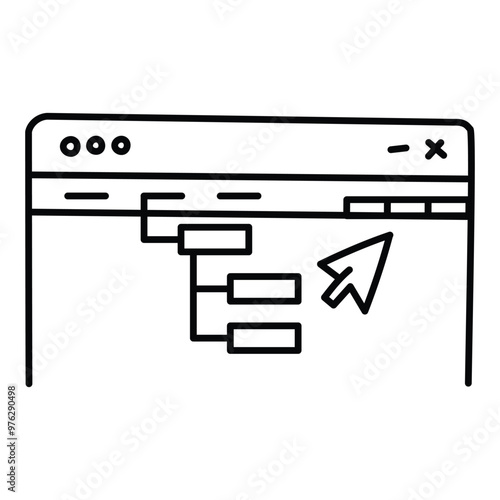 Secondary Navigation Icon Design. Representing Submenu. User Interface. Website. Design. Vector icon.