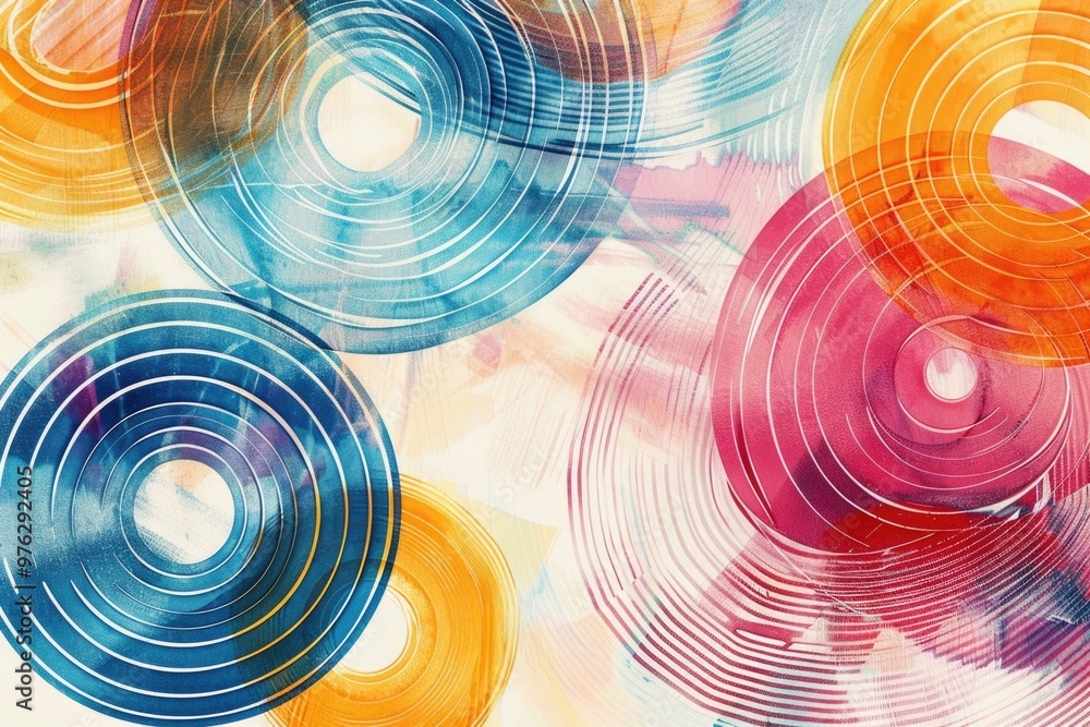 Obraz premium A collection of colorful circles painted on a wall