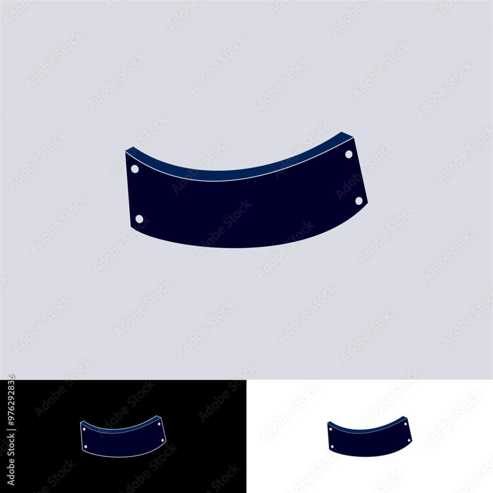 curved metal board title label in full color style illustration for icon or logo curved metal board title label in full color style illustration for icon or logo