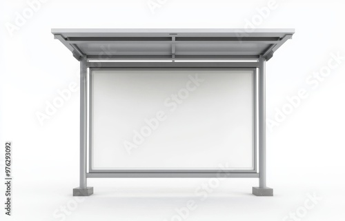 A-board with metal frame template, isolated, 3d rendering of a blank white brushed metallic outdoor advertising stand.