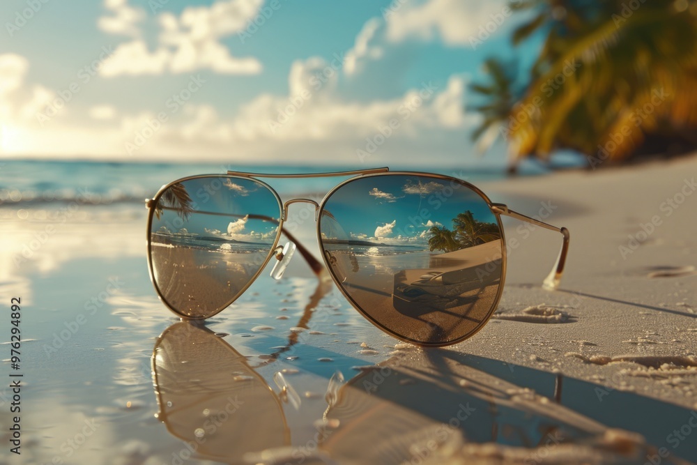 custom made wallpaper toronto digitalA pair of sunglasses left on the sand at the beach, useful for finding lost items or as a prop in your beach-themed scene