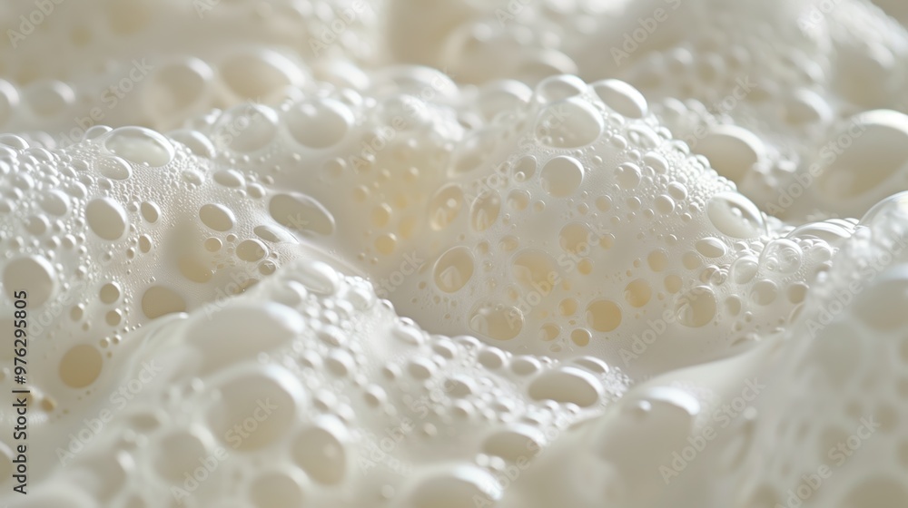 Close-Up Texture of White Foam Bubbles with Detailed Abstract Shapes and Patterns Close-Up Texture of White Foam Bubbles with Detailed Abstract Shapes and Patterns