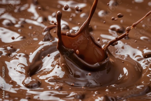 A spoonful of chocolate sits atop a small pool of melted chocolate