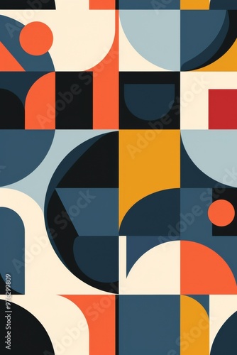 Bold geometric shapes and vibrant colors create a dynamic and modern abstract wallpaper, perfect