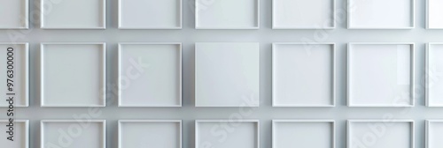 Sleek light grey frames enclosing blank white pictures, perfect for minimalist decor professional