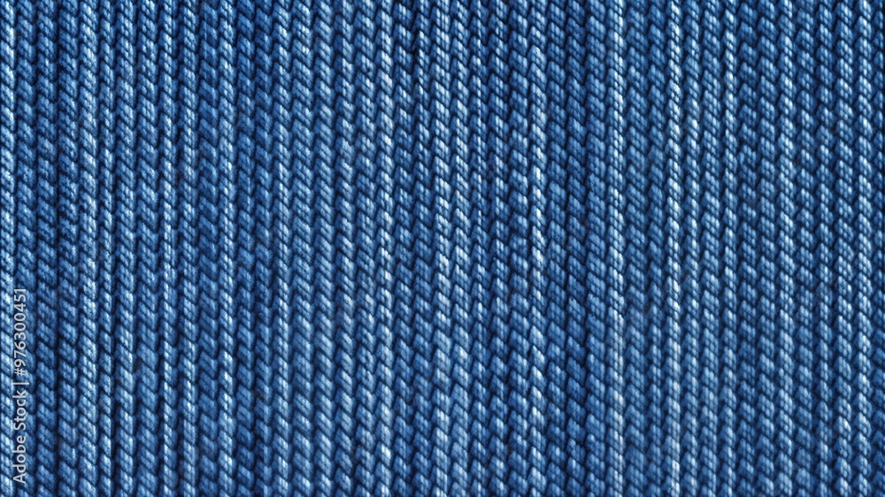 Blue knitted fabric texture in close-up for cozy winter background Blue knitted fabric texture in close-up for cozy winter background