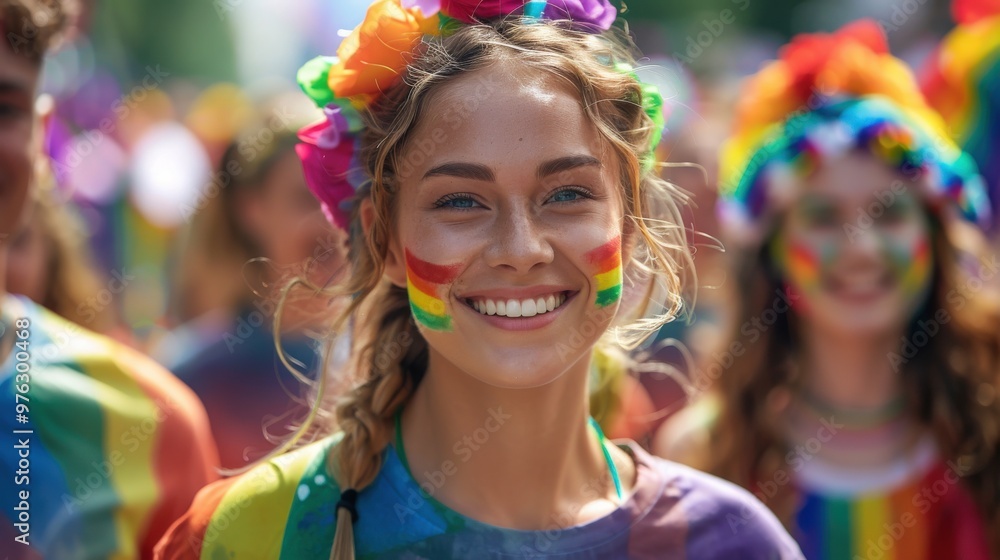 Create a scene of friends and families participating in a pride-themed charity run or walk, wearing rainbow attire and showing solidarity. Create a scene of friends and families participating in a pride-themed charity run or walk, wearing rainbow attire and showing solidarity.