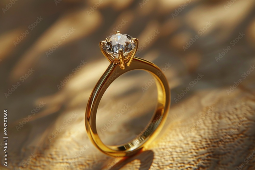 A close-up of a diamond ring on a cloth A close-up of a diamond ring on a cloth
