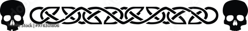 Seamless Celtic Knot Border - Human Skull