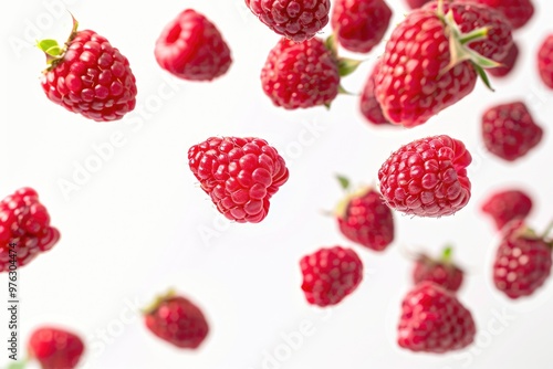 Wallpaper Mural A bunch of raspberries suspended in mid-air Torontodigital.ca