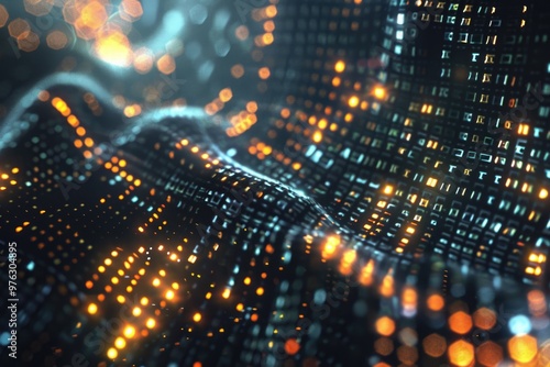 Wallpaper Mural A close-up view of a computer screen displaying multiple light sources Torontodigital.ca