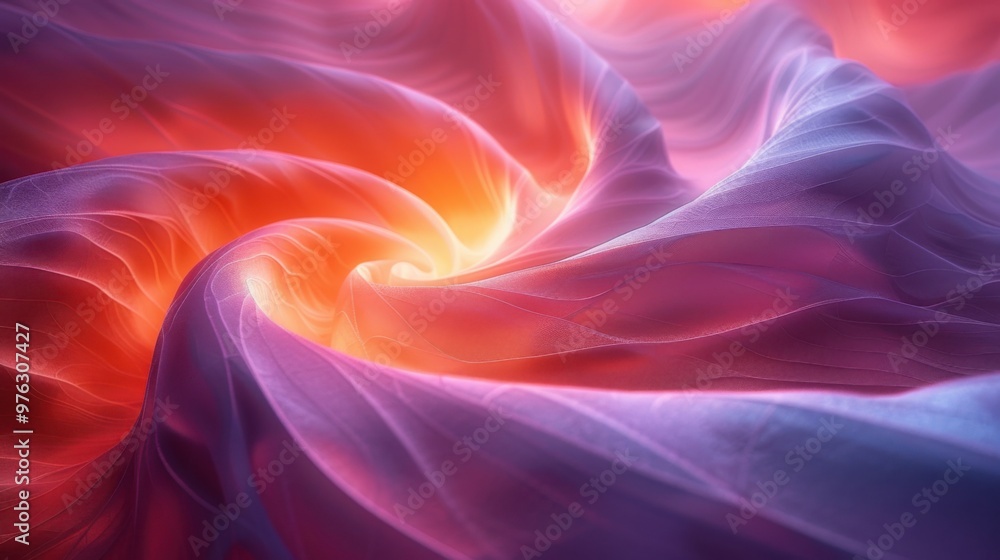 Obraz premium Abstract of a swirl of fabric with a bright light