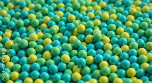 green and yellow balls