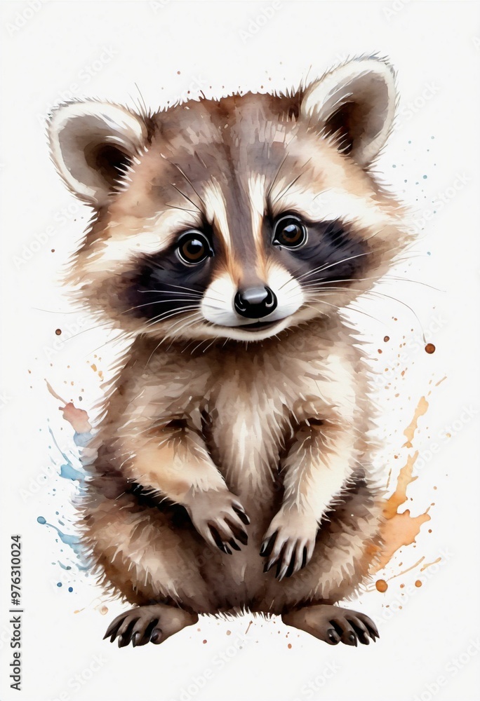 Obraz premium watercolor raccoon