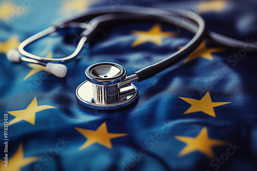Stethoscope on European Union Flag