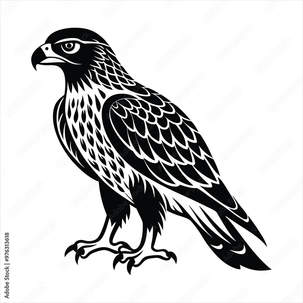 Fototapeta premium Hawk silhouette vector