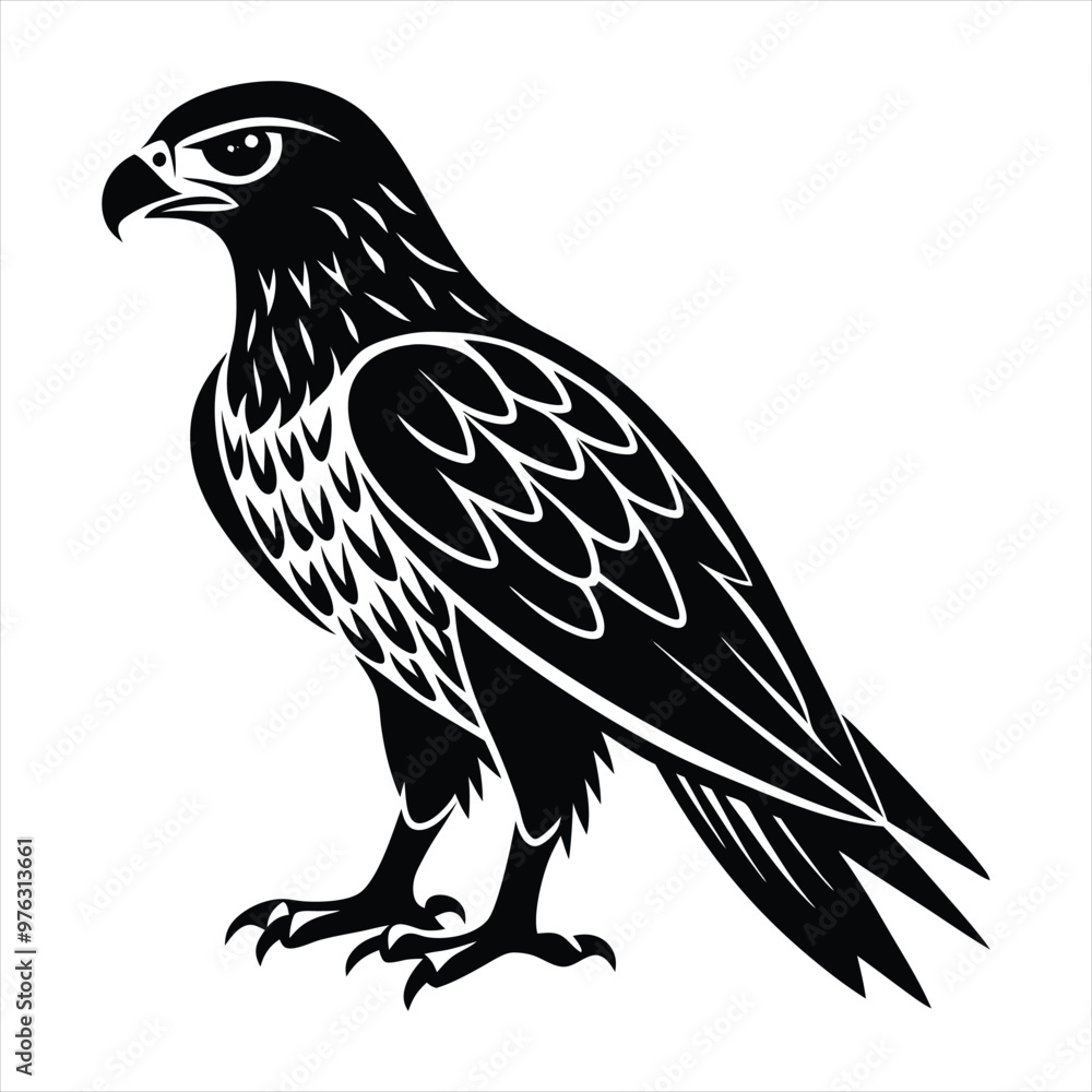 Obraz premium Hawk silhouette vector