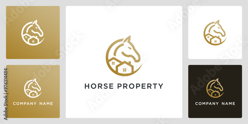 Vector of horse property icon and logo design template