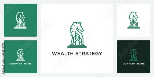 Vector of wealth strategy icon and logo design template