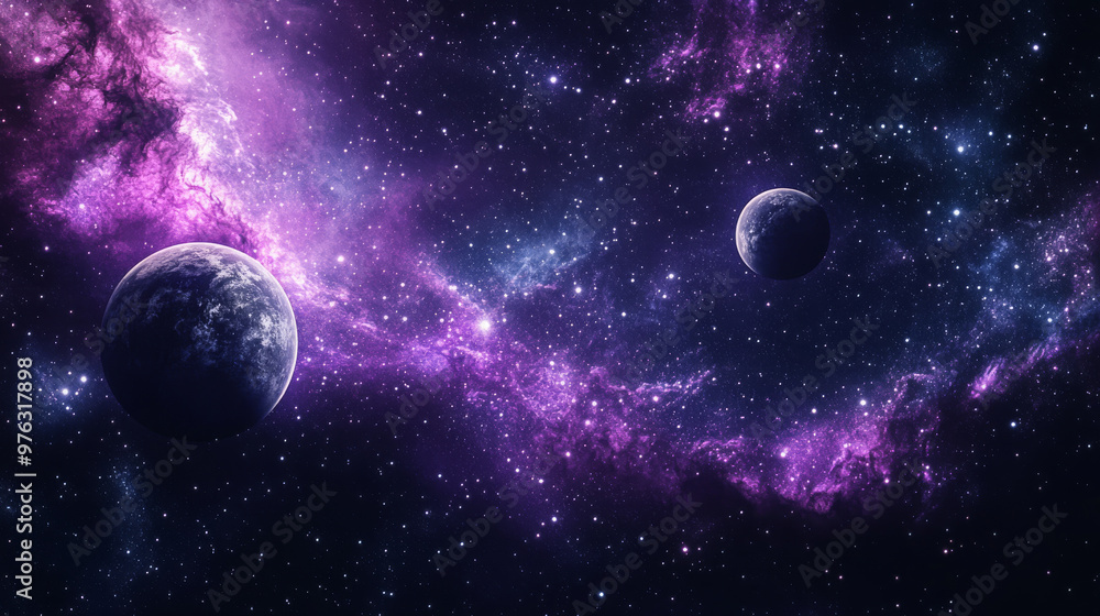 Realistic star pattern. Deep interstellar space. Stars, planets and moons. Various science fiction creative backdrops. Space art. Imaginary cosmic backdrop. Realistic star pattern. Deep interstellar space. Stars, planets and moons. Various science fiction creative backdrops. Space art. Imaginary cosmic backdrop.